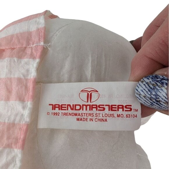 Trendmasters Easter Bunny Rabbit Plush 7" Stuffed Animal Toy Nylon Vintage 1992 - Picture 4 of 5